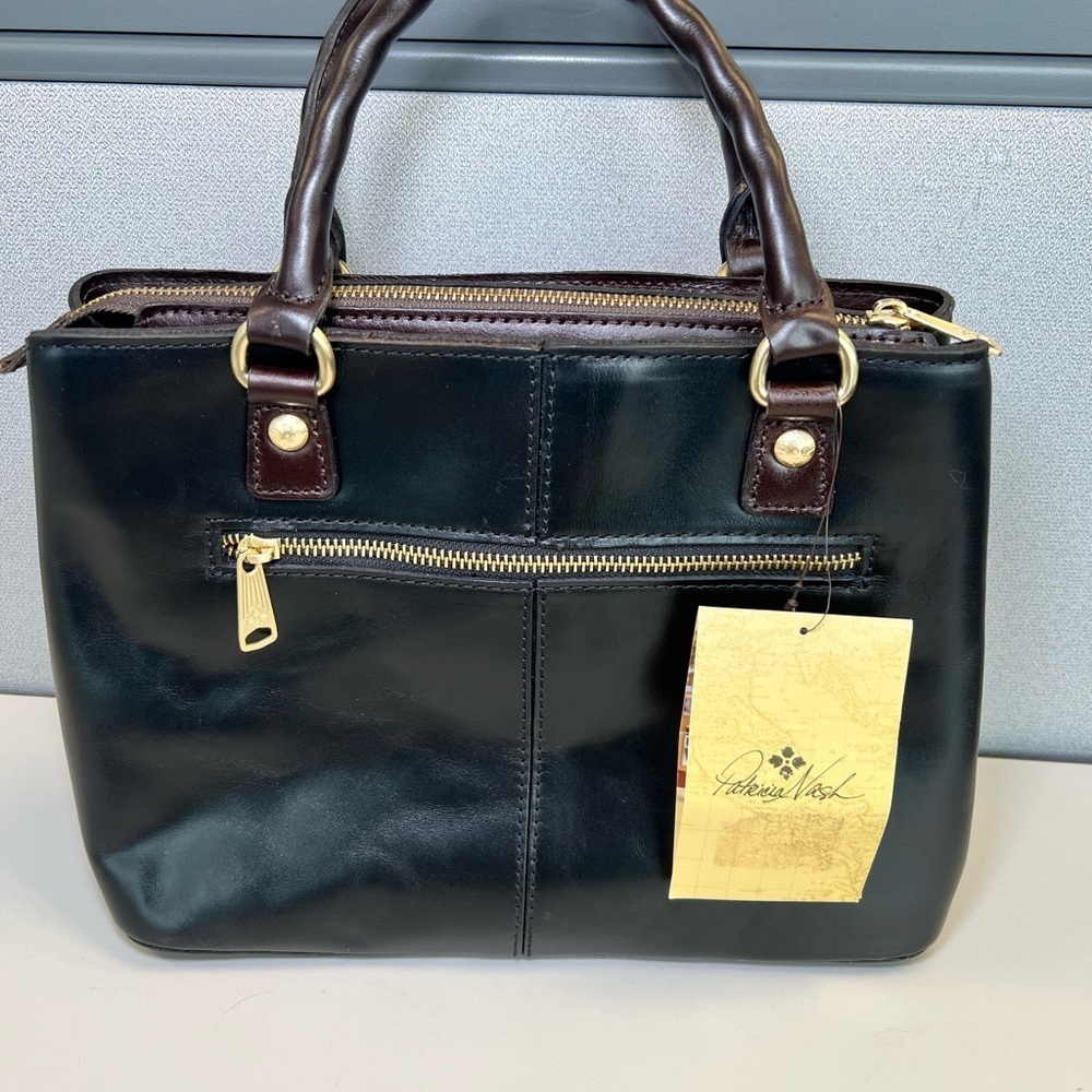 New Patricia Nash Dorothy Leather Satchel Braided Trim and Crossbody Strap - Picture 3 of 8